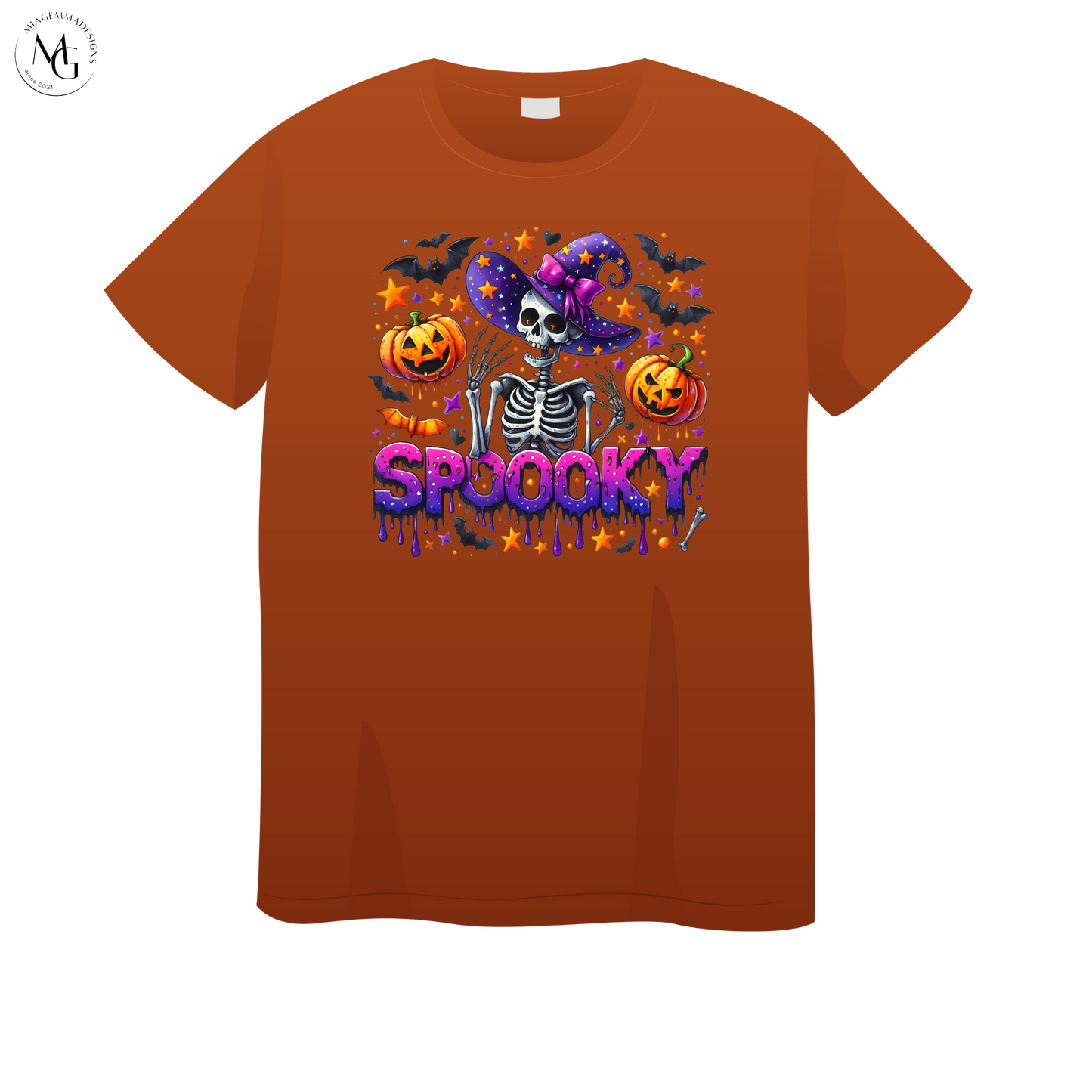 Spooky Skeleton Witch Halloween Shirt