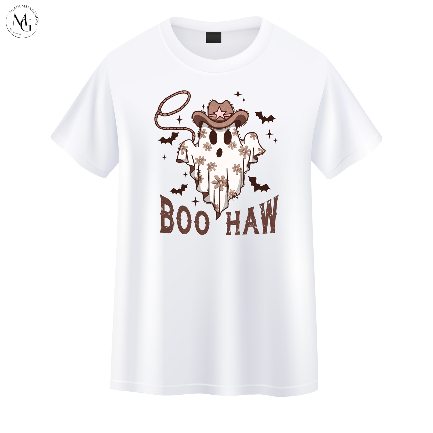 Boo Haw Cowgirl Ghost Halloween Shirt