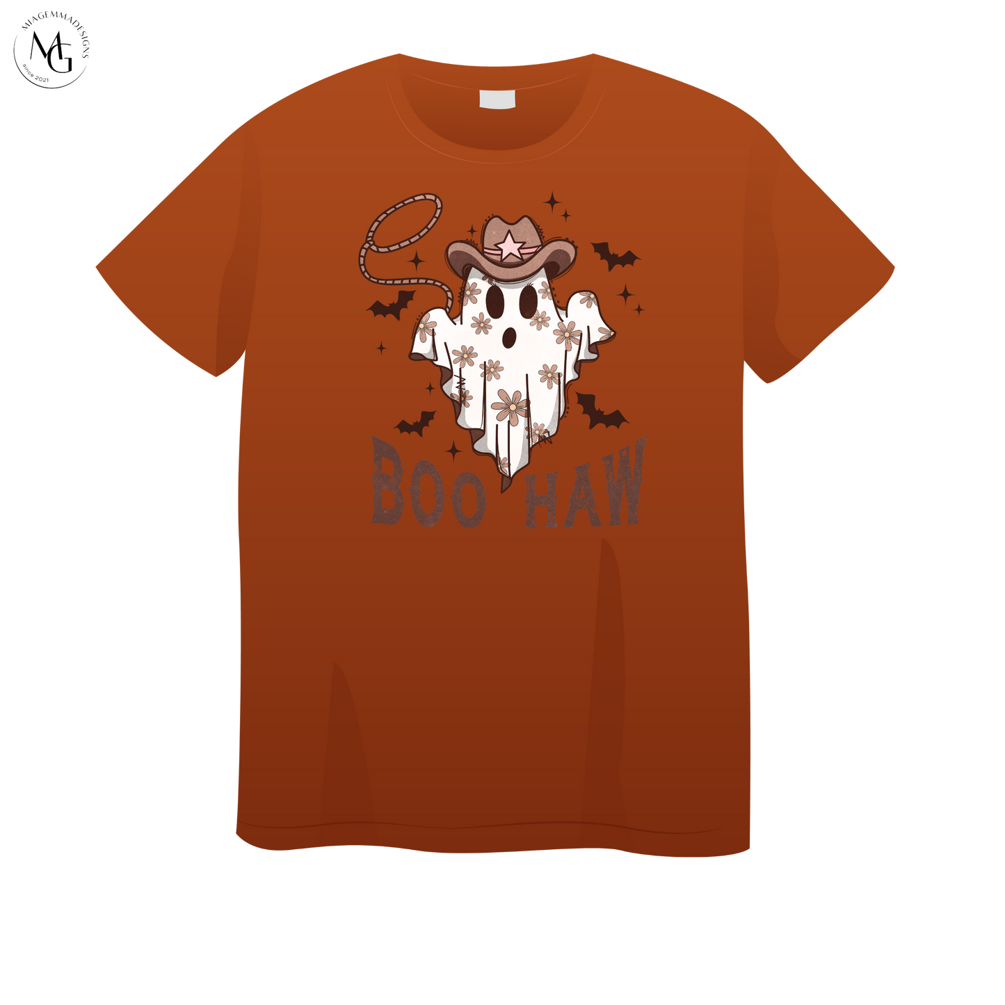 Boo Haw Cowgirl Ghost Halloween Shirt