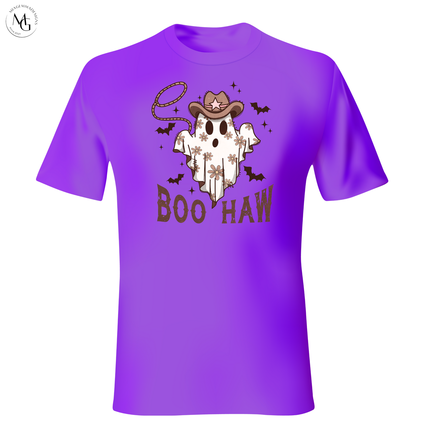 Boo Haw Cowgirl Ghost Halloween Shirt