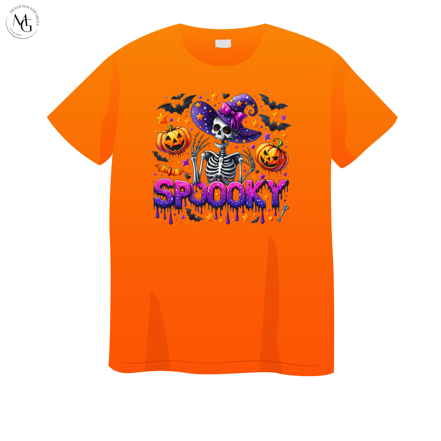 Spooky Skeleton Witch Halloween Shirt